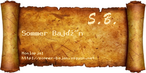 Sommer Baján névjegykártya